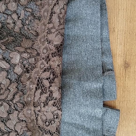 Loft Grey Lace Pencil Skirt - Picture 4 of 12